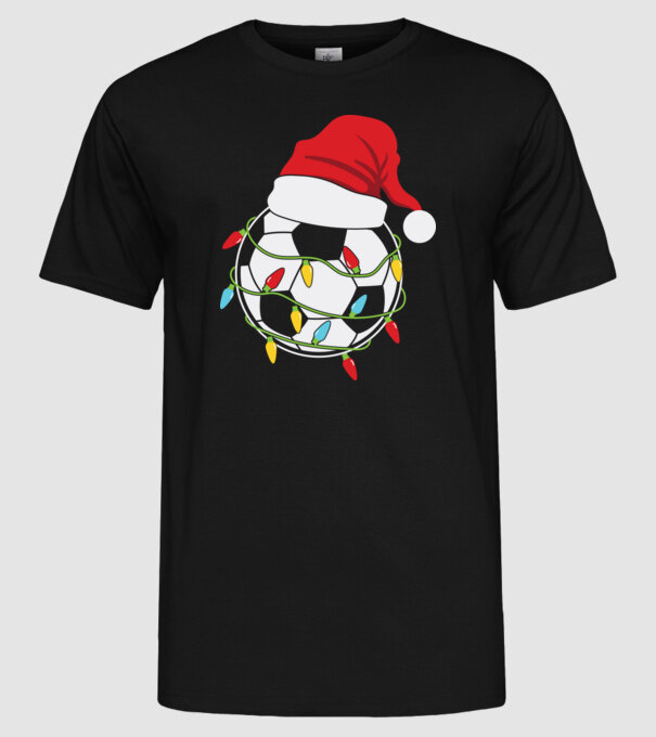 Football christmas model negru pe tricou