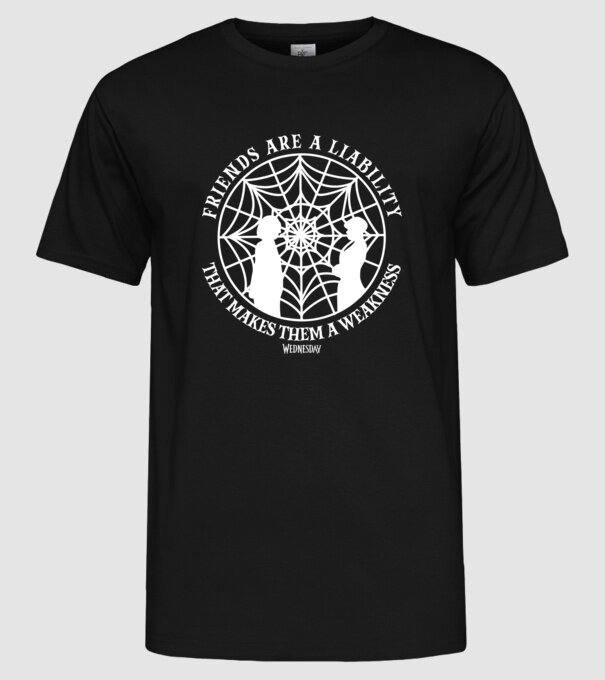 Friends are liability model negru pe tricou