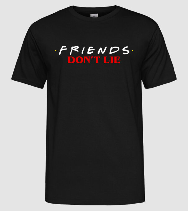 friends dont lie stranger things parody model negru pe tricou