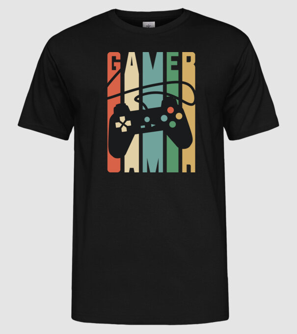 Gamer Controller model negru pe tricou