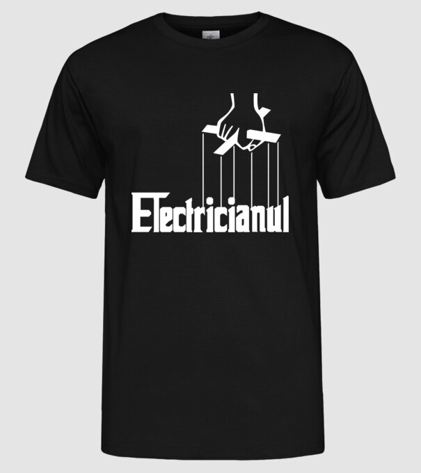 Electricianul model negru pe tricou