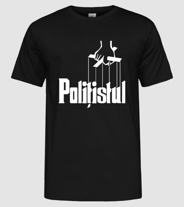 Polițistul model negru pe tricou