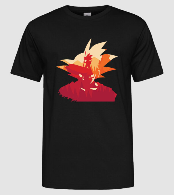 goku head model negru pe tricou