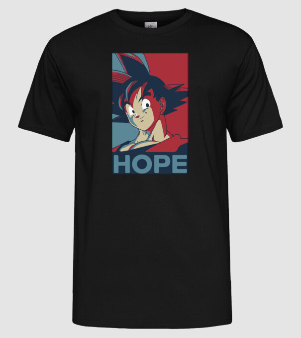 goku hope dragonball model negru pe tricou