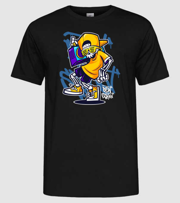 Graffiti model negru pe tricou