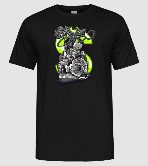 Graffiti model negru pe tricou