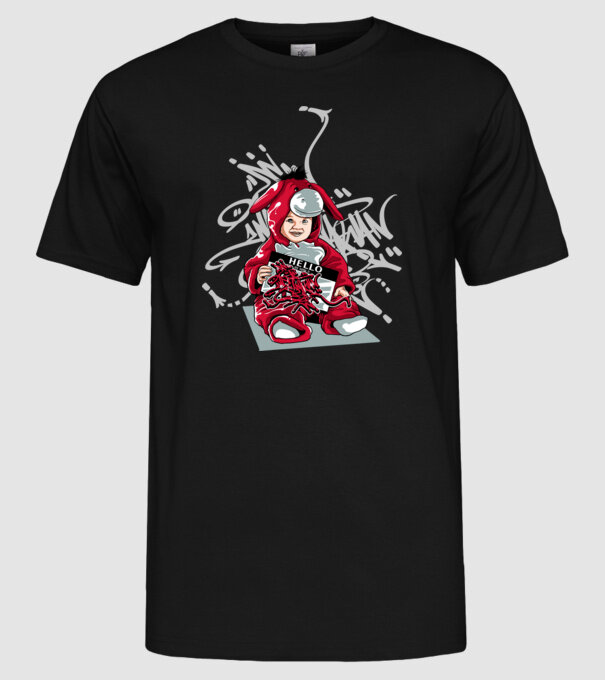 Graffiti model negru pe tricou