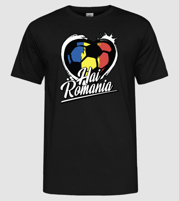 Hai romania heart model negru pe tricou