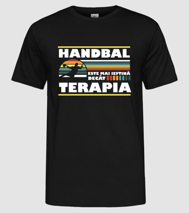 Handbal terapia model negru pe tricou