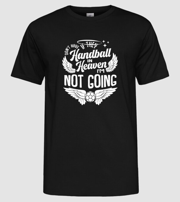 Handball in Heaven model negru pe tricou