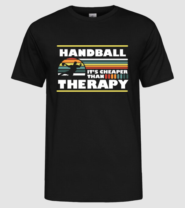Handball therapy model negru pe tricou