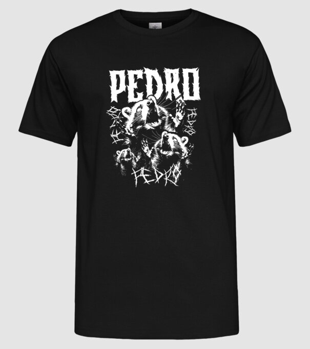 Heavy Metal pedro model negru pe tricou