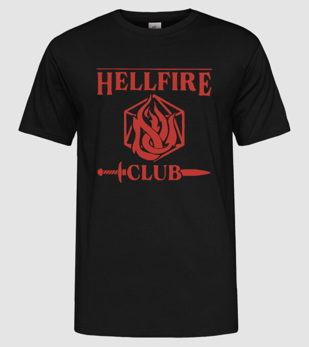hellfire club 85 model negru pe tricou