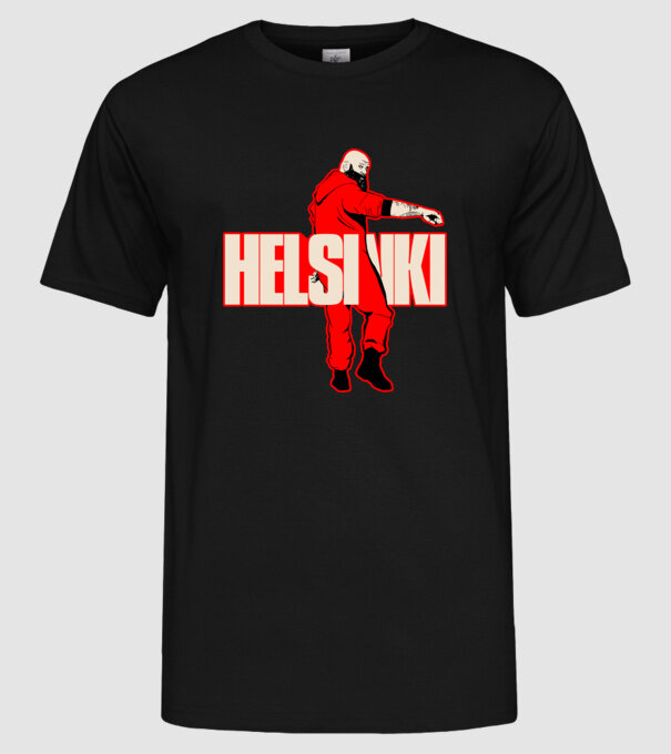 helsinki la casa de papel model negru pe tricou