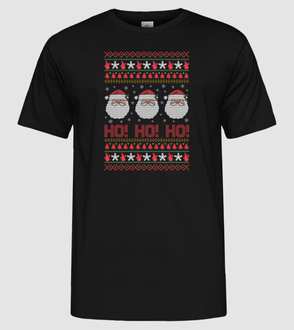 Ho-Ho-Ho model negru pe tricou
