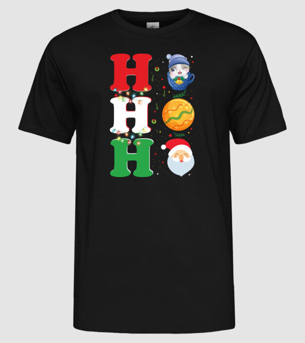 Ho-ho-ho christmas model negru pe tricou