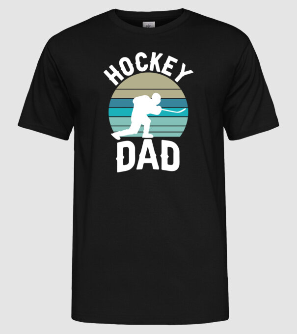 Hockey dad model negru pe tricou
