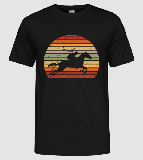 horse race model negru pe tricou