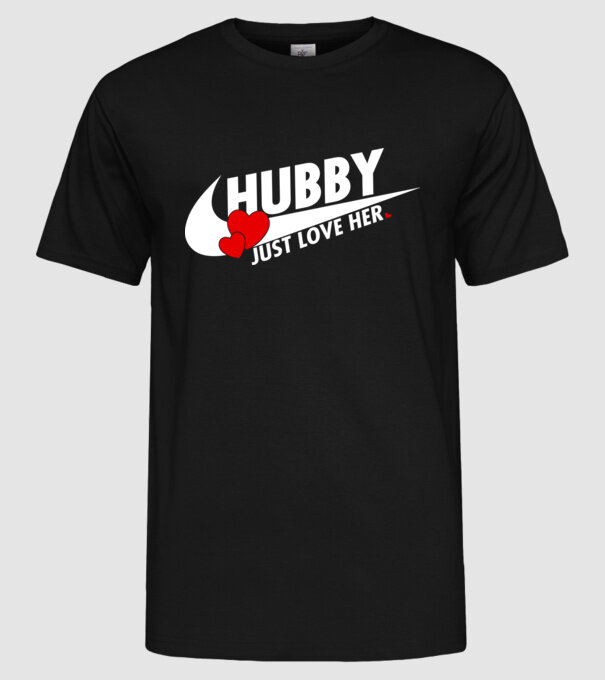 Hubby Just love her alb model negru pe tricou