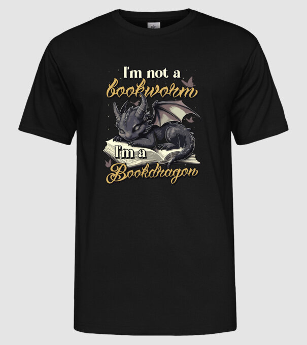 I am not a bookworm i am a bookdragon model negru pe tricou