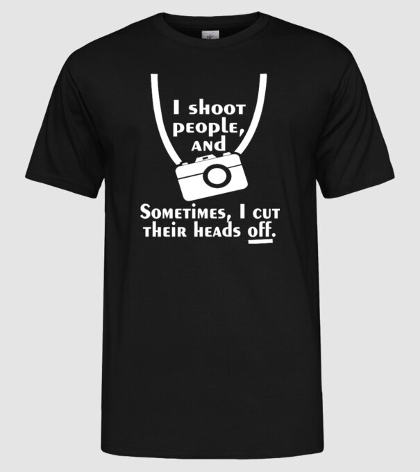 I shoot people model negru pe tricou