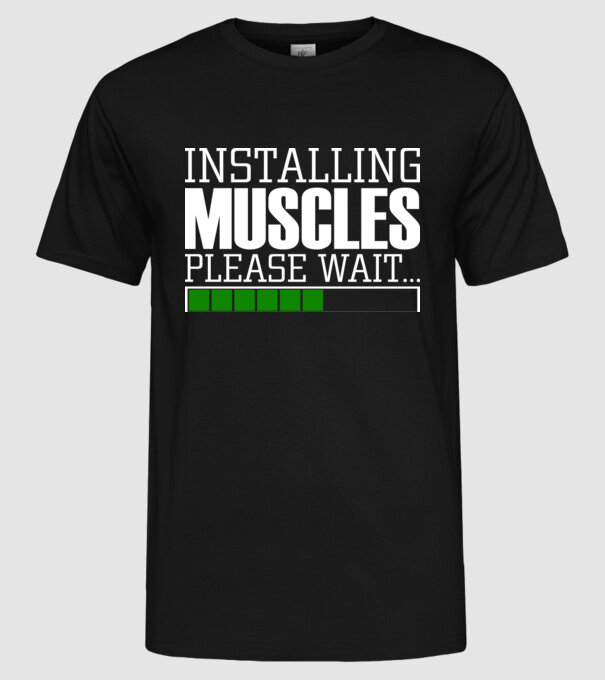 Încărcare mușchi în curs model negru pe tricou