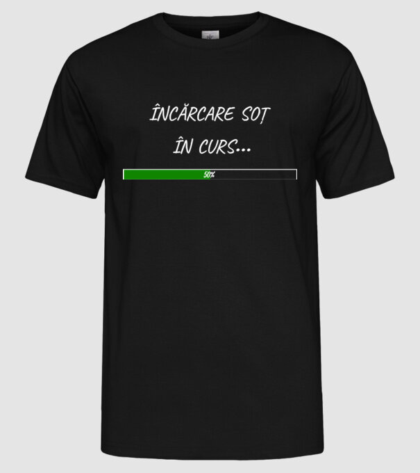 încărcare soț în curs model negru pe tricou