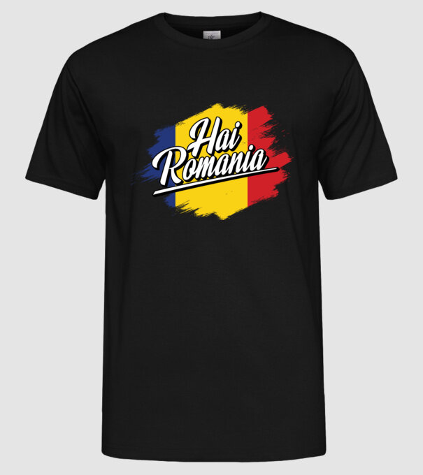 Inscripție cu steag model negru pe tricou