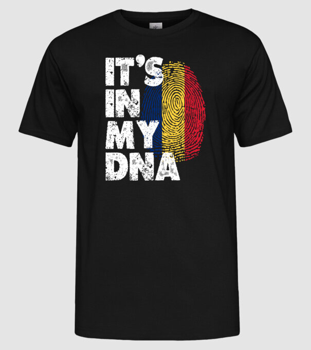 its in my dna model negru pe tricou