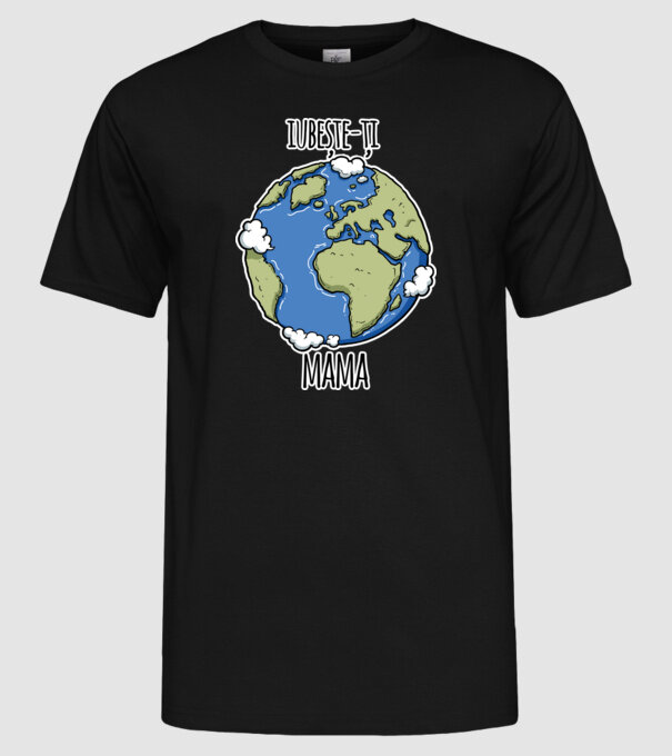 iubește-ți mama model negru pe tricou