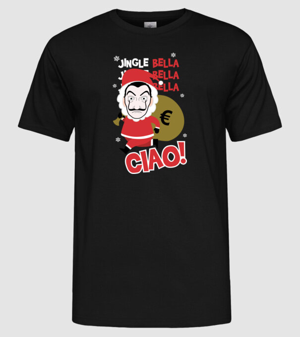 jingle bella christmas la casa de papel model negru pe tricou