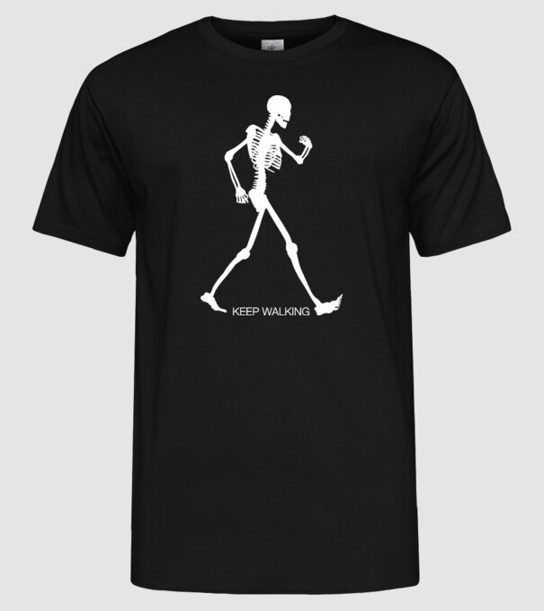 Keep Walking model negru pe tricou