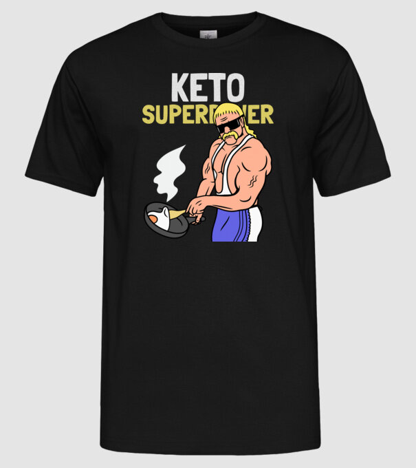 KETO SUPERPOWER model negru pe tricou