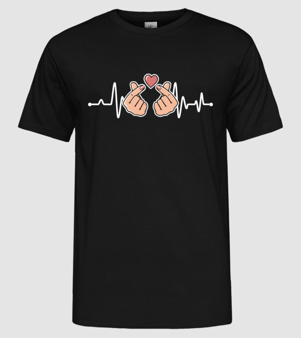 Kpop heartbeat model negru pe tricou