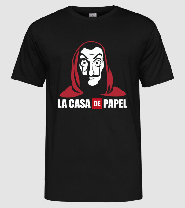 la cas de papel logo model negru pe tricou