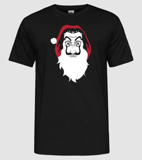 la casa de papel santa model negru pe tricou