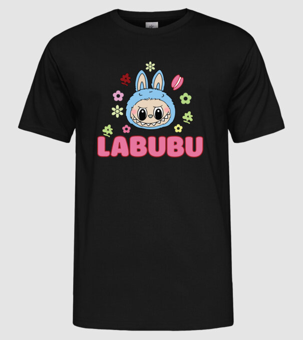 Labubu model negru pe tricou