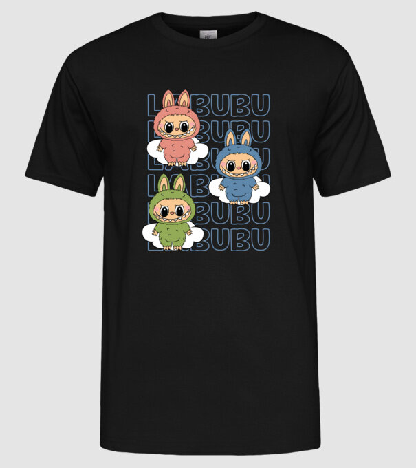 LABUBU model negru pe tricou