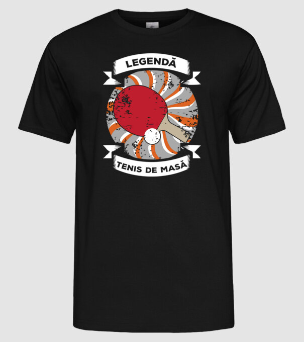 Legendă tenis de masă model negru pe tricou