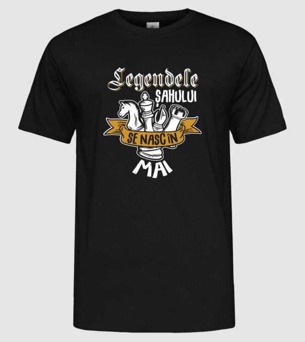 Legendele șahului se nasc în mai model negru pe tricou