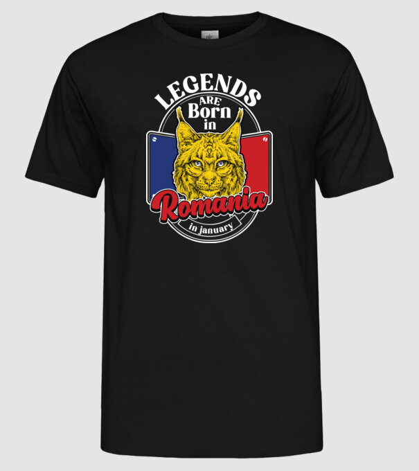 Legends are born in România january model negru pe tricou