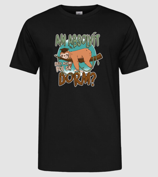 Leneș absolvent 1 model negru pe tricou