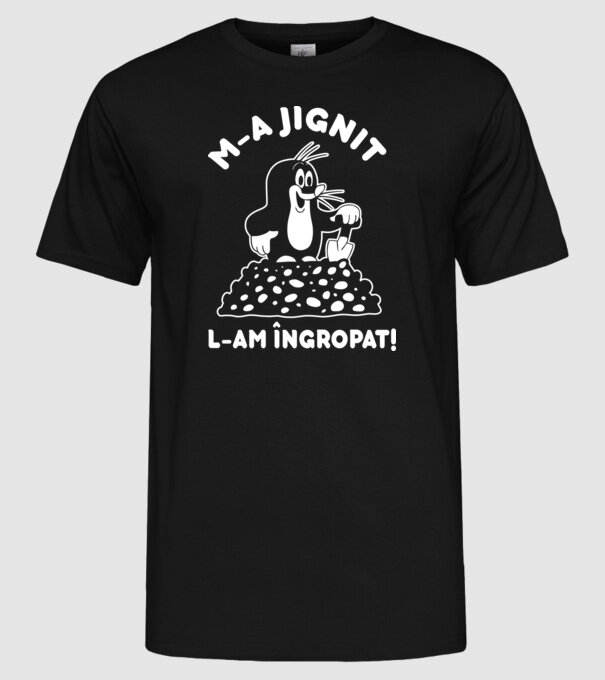 M-a jignit, l-am îngropat model negru pe tricou