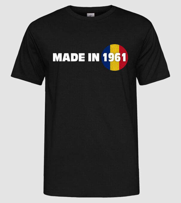 made in 1961 retro vintage model negru pe tricou