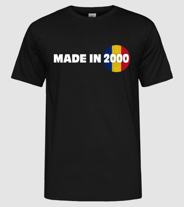Made in 2000 model negru pe tricou