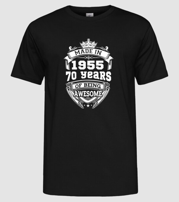 Made in awesome 1955 model negru pe tricou