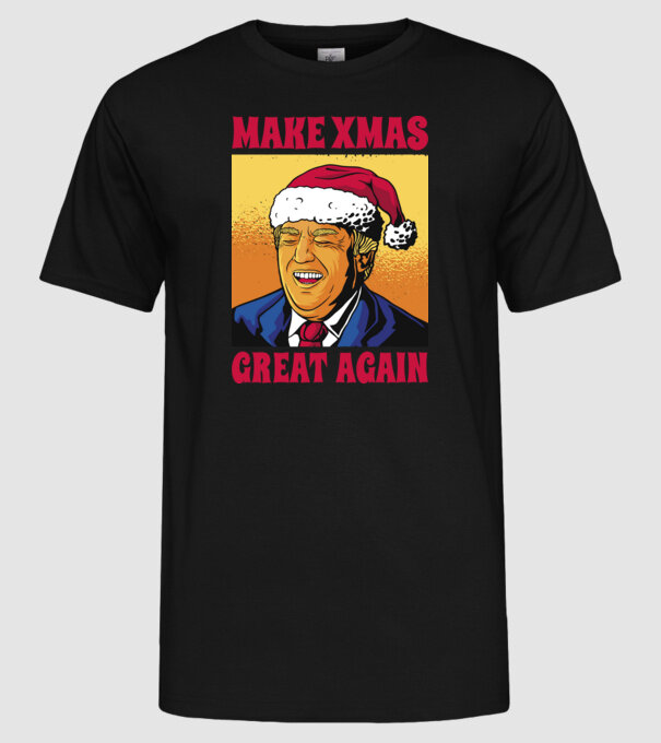 Make Xmas great again model negru pe tricou