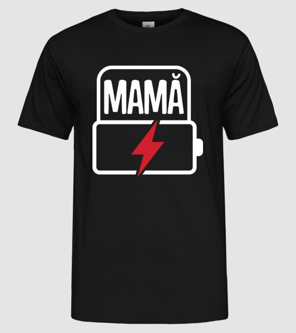 Mamă la încărcat model negru pe tricou