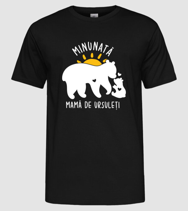 Minunată mamă de ursuleți model negru pe tricou