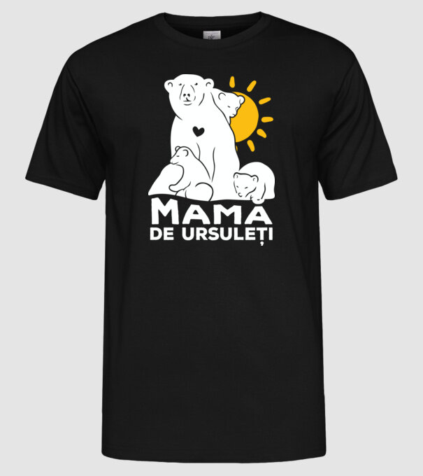 Minunată mamă de ursuleți model negru pe tricou
